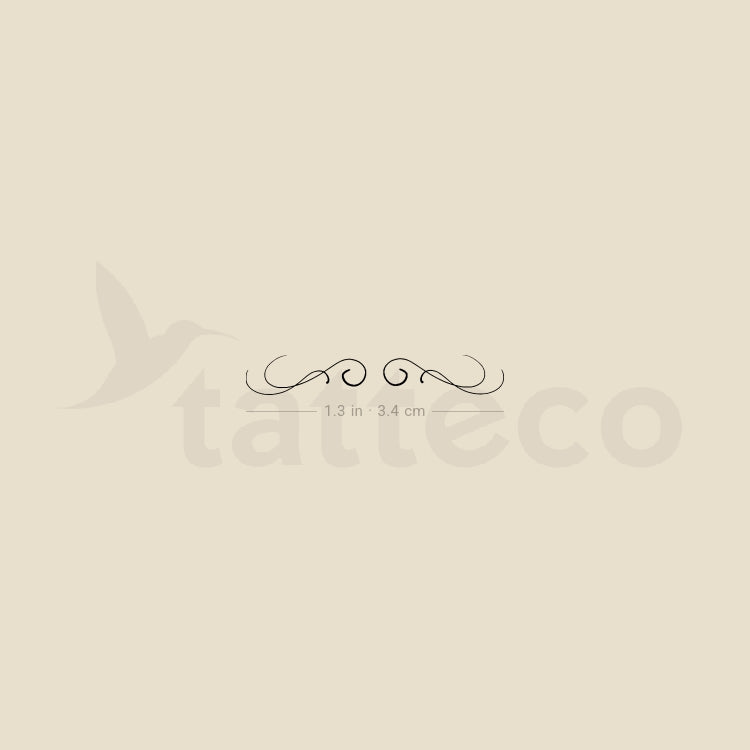 Horizontal Ornament Temporary Tattoo By M3.Ink - Set of 3