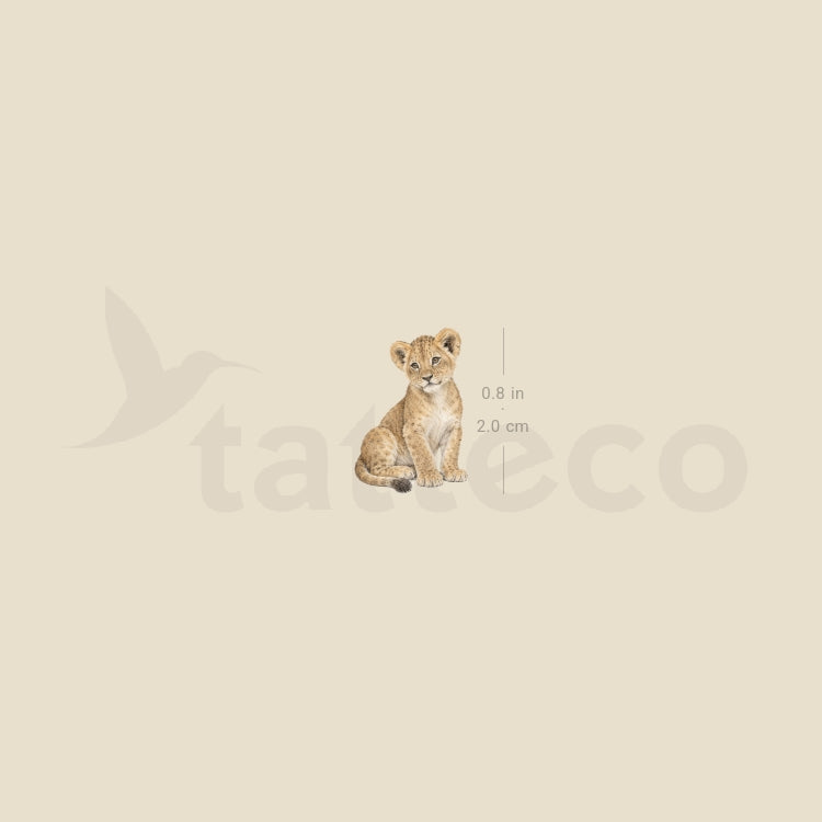 Lion Cub Temporary Tattoo - Set of 3