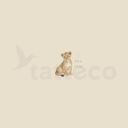 Lion Cub Temporary Tattoo - Set of 3