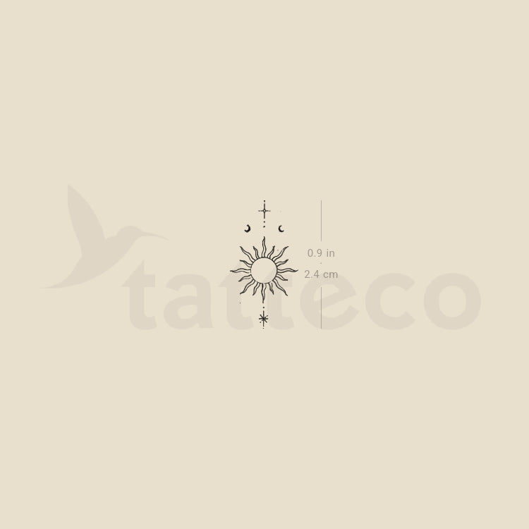 Tiny Sun By Stefano Mazza Temporary Tattoo - Set of 3