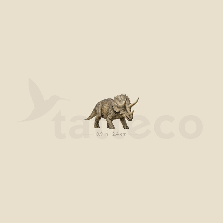 Realistic Triceratops Temporary Tattoo - Set of 3