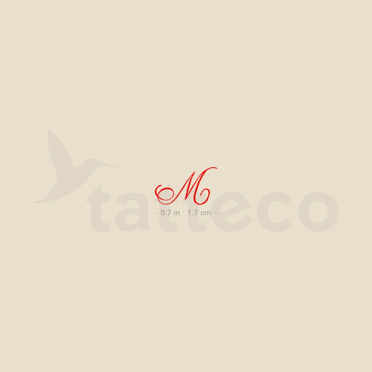 Native Script Red M Little Red M Script Temporary Tattoo - Set of 3 – Tatteco