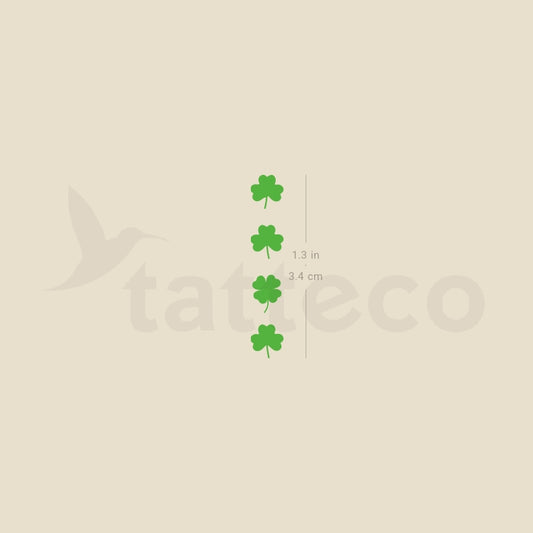 Four Clovers Temporary Tattoo - Set of 3