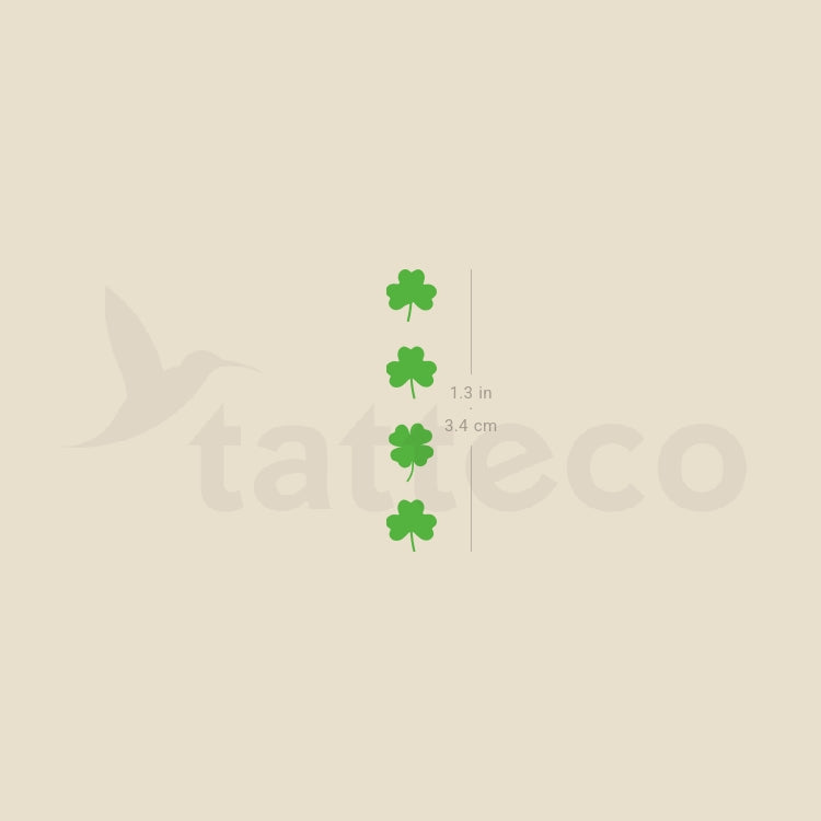 Four Clovers Temporary Tattoo - Set of 3