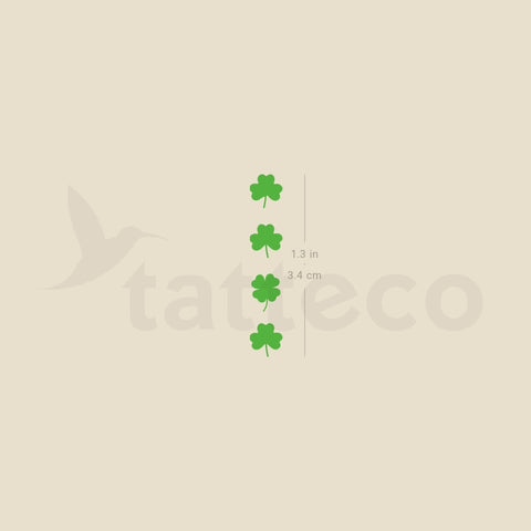 Four Clovers Temporary Tattoo - Set of 3