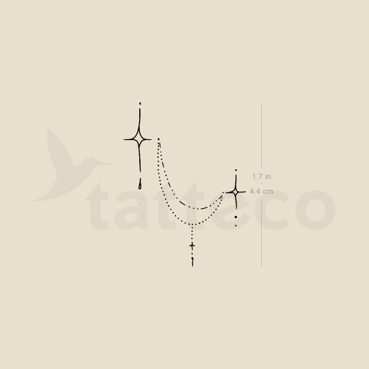Star Ornament Temporary Tattoo By M3.Ink - Set of 3