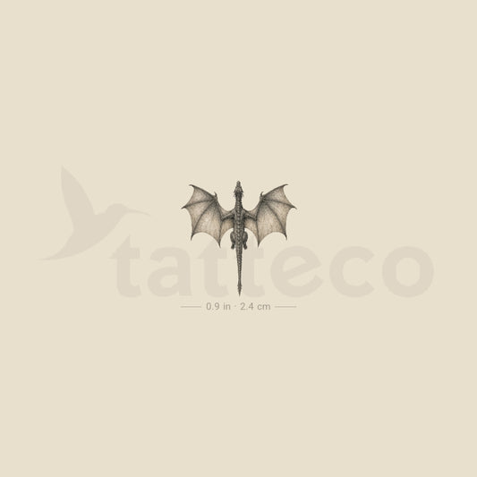 Flying Dragon From Above Temporary Tattoo - Set of 3