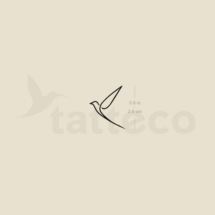 Tatuaje temporal de pájaro de una sola línea - Juego de 3