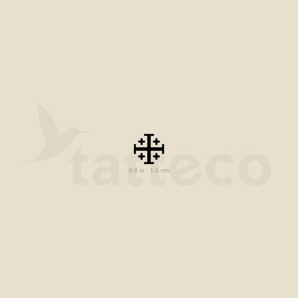 Tiny Jerusalem Cross Temporary Tattoo - Set of 3
