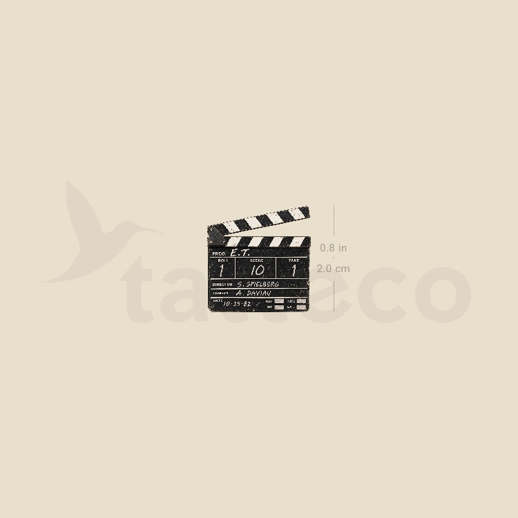Clapperboard Temporary Tattoo - Set of 3