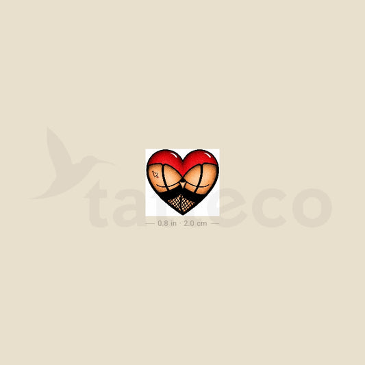 Booty Heart Temporary Tattoo - Set of 3