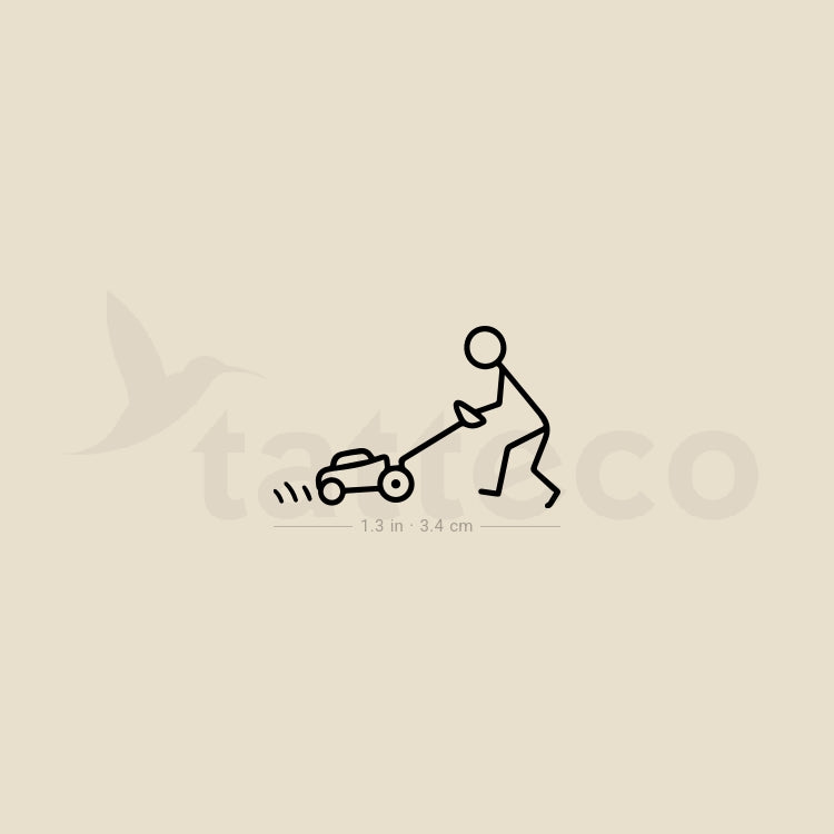 Lawn Mower Temporary Tattoo - Set of 3