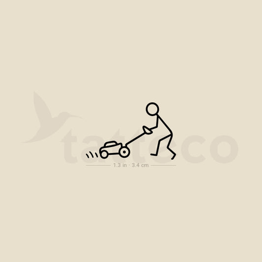 Lawn Mower Temporary Tattoo - Set of 3
