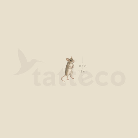 Watercolor Mouse Temporary Tattoo - Set of 3