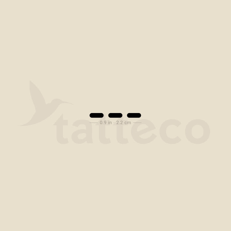 Morse Code O Temporary Tattoo - Set of 3
