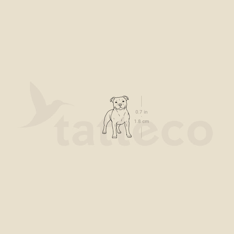 Staffordshire Bull Terrier Temporary Tattoo - Set of 3