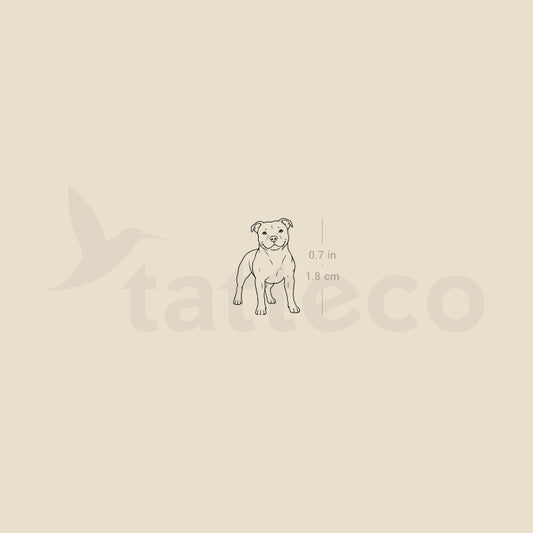 Staffordshire Bull Terrier Temporary Tattoo - Set of 3