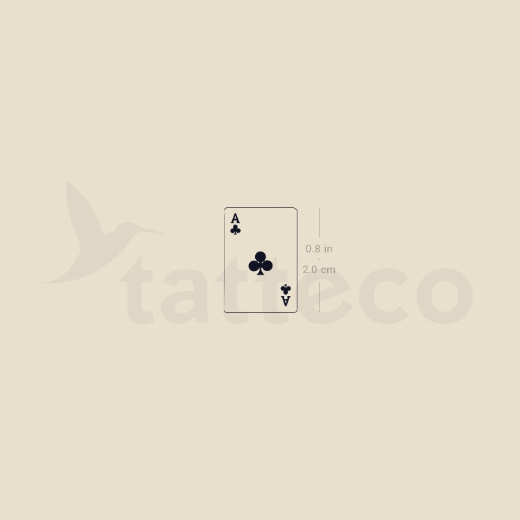 Tatuaje temporal de la carta del as de tréboles (juego de 3)