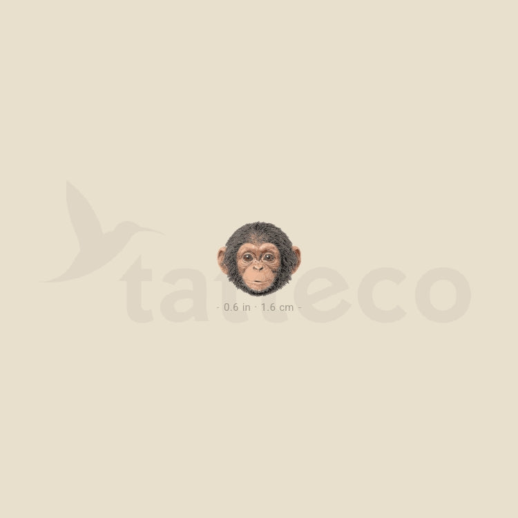 Chimpanzee Portrait Temporary Tattoo - Set of 3