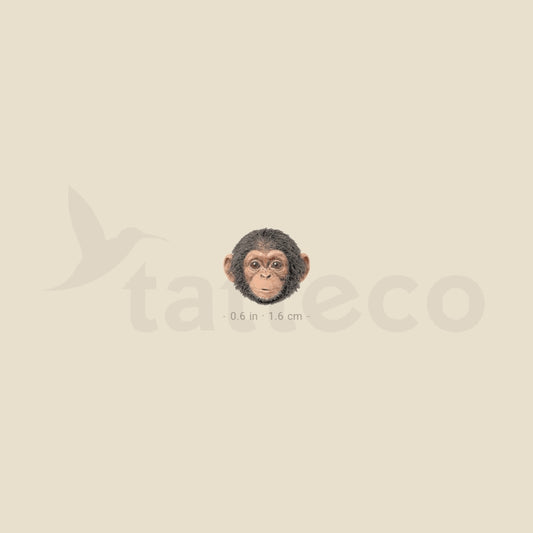 Chimpanzee Portrait Temporary Tattoo - Set of 3