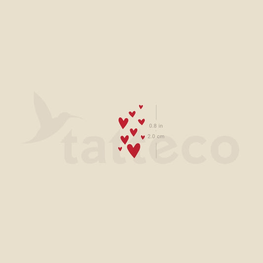 Heart Avalanche Temporary Tattoo - Set of 3