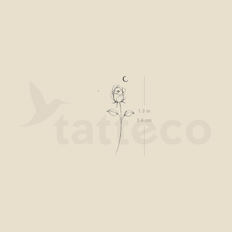 Moon Rose By Stefano Mazza Temporary Tattoo - Set of 3