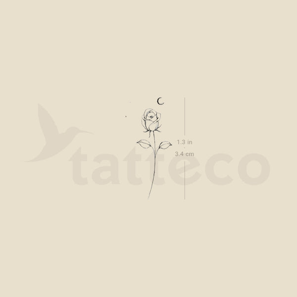 Moon Rose By Stefano Mazza Temporary Tattoo - Set of 3