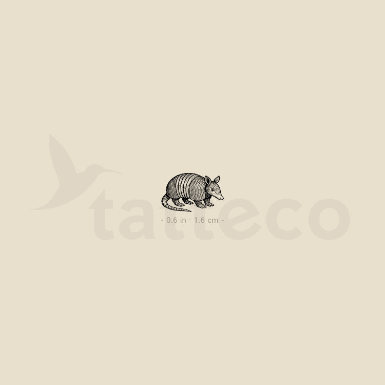 Tatuaje temporal de armadillo - Juego de 3