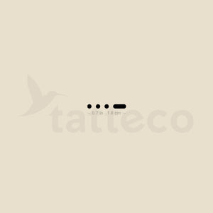 Morse Code V Temporary Tattoo - Set of 3