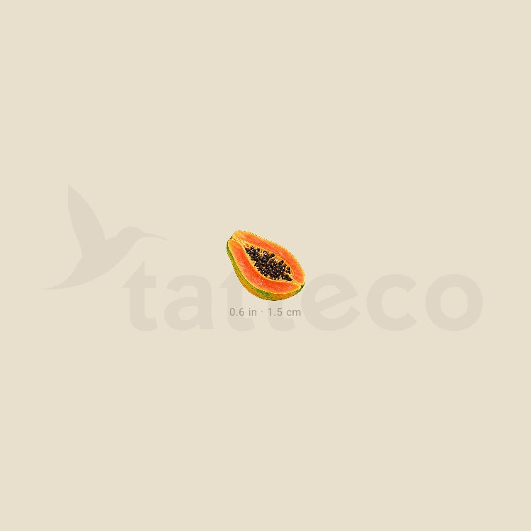 Papaya Slice Temporary Tattoo - Set of 3