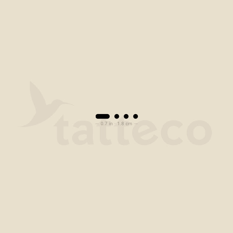 Morse Code B Temporary Tattoo - Set of 3
