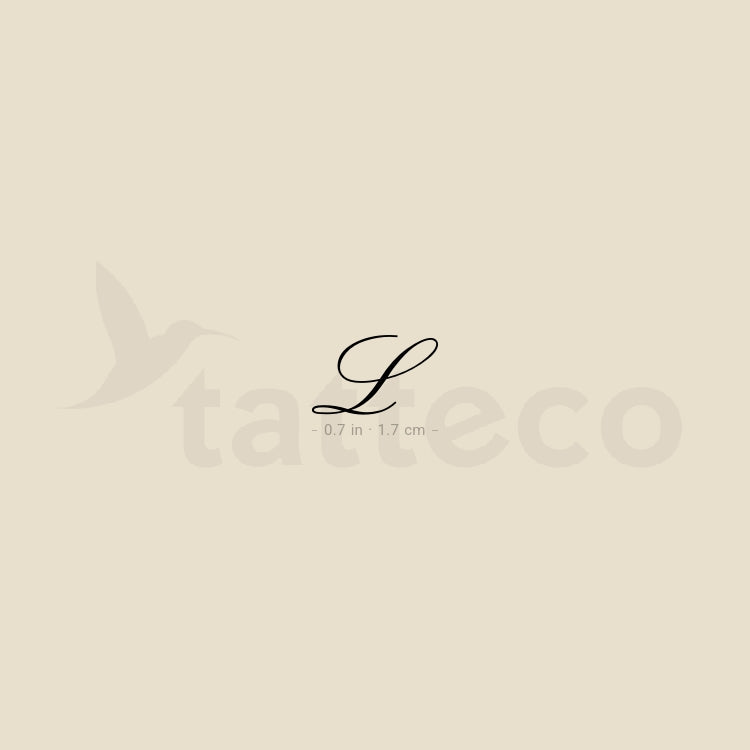 Cursive L Script Temporary Tattoo - Set of 3