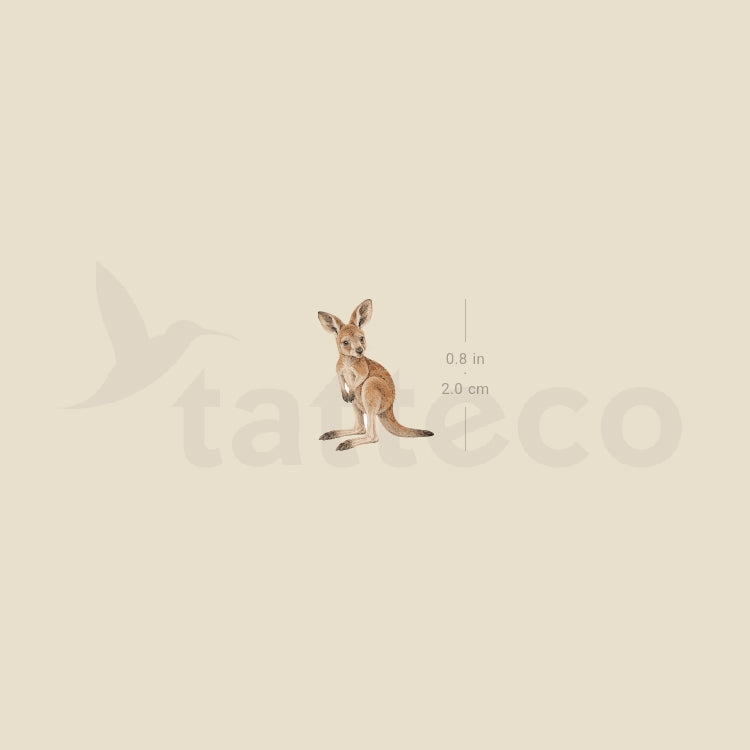Baby Kangaroo Temporary Tattoo - Set of 3