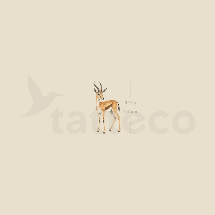 Watercolor Gazelle Temporary Tattoo - Set of 3