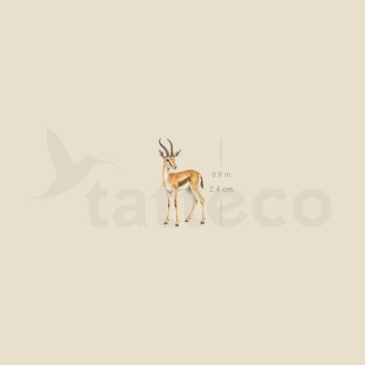 Watercolor Gazelle Temporary Tattoo - Set of 3