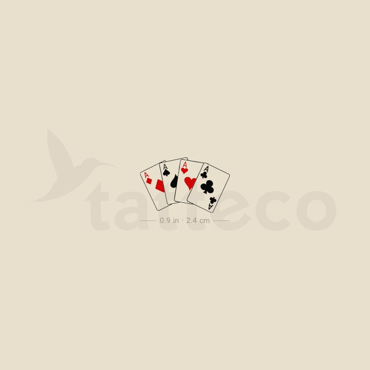 Playing Card Aces Temporary Tattoo - Set of 3