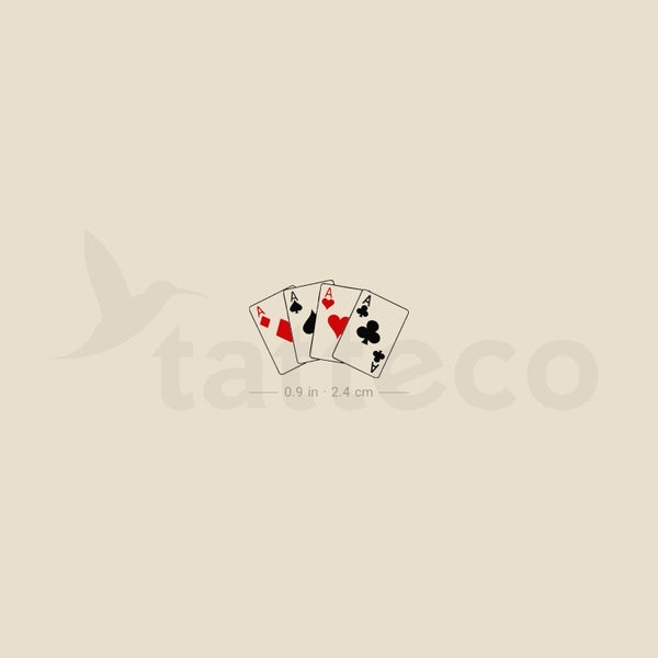 Playing Card Aces Temporary Tattoo - Set of 3
