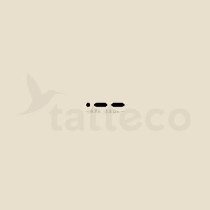 Morse Code W Temporary Tattoo - Set of 3
