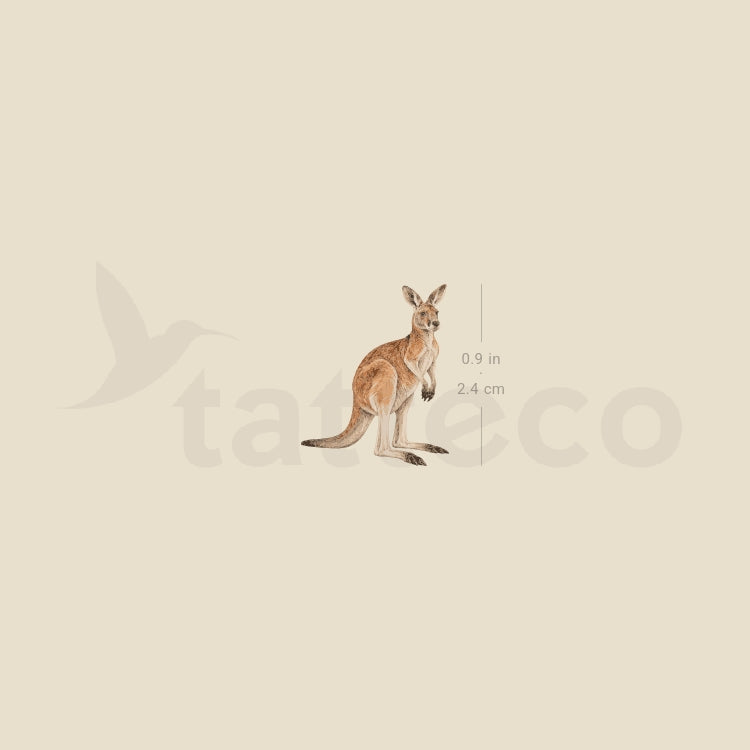 Watercolor Kangaroo Temporary Tattoo - Set of 3