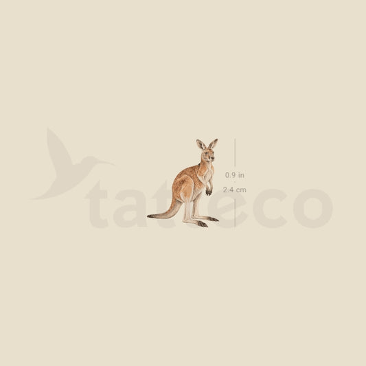 Watercolor Kangaroo Temporary Tattoo - Set of 3