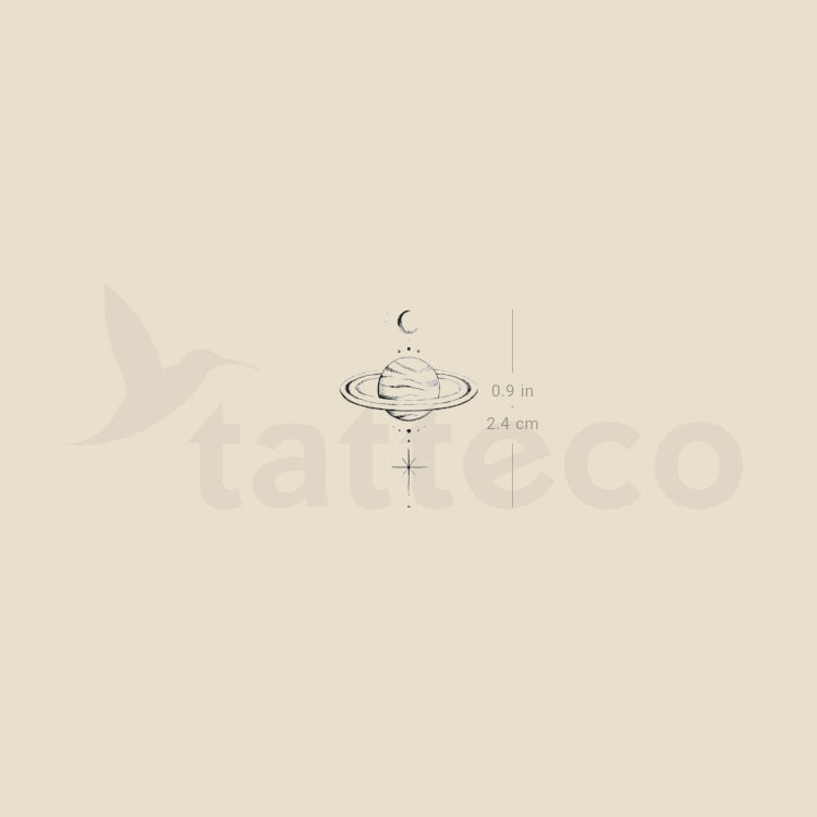 Saturn By Stefano Mazza Temporary Tattoo - Set of 3