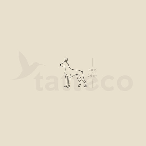 Fine Line Doberman Temporary Tattoo - Set of 3
