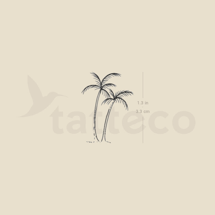 Palm Tree Couple Temporary Tattoo By M3.Ink - Set of 3
