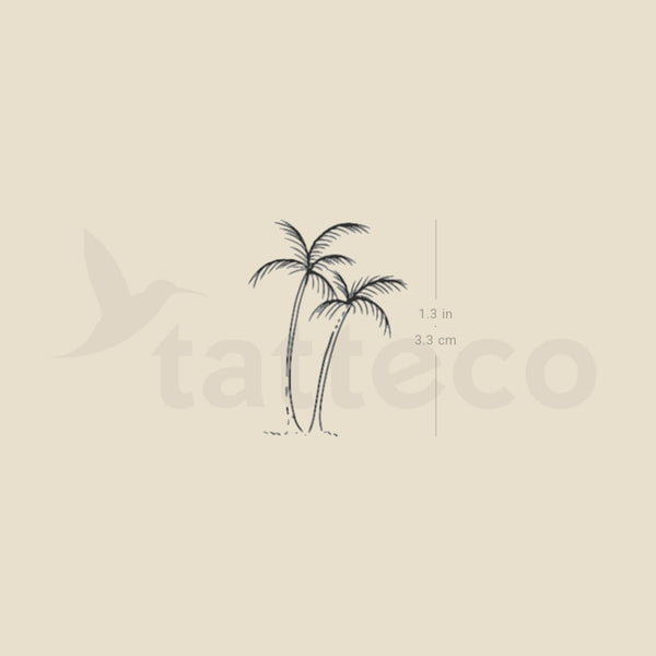 Palm Tree Couple Temporary Tattoo By M3.Ink - Set of 3
