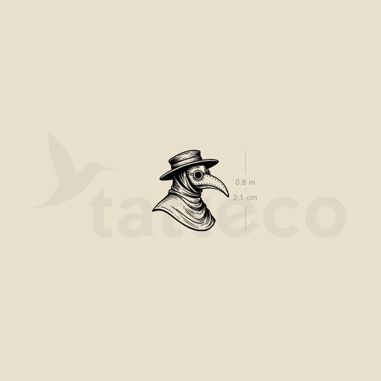 Plague Doctor Mask Temporary Tattoo - Set of 3