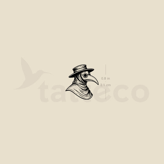 Plague Doctor Mask Temporary Tattoo - Set of 3