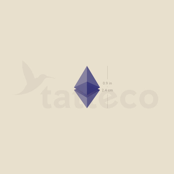 Translucent Ethereum Logo Temporary Tattoo - Set of 3