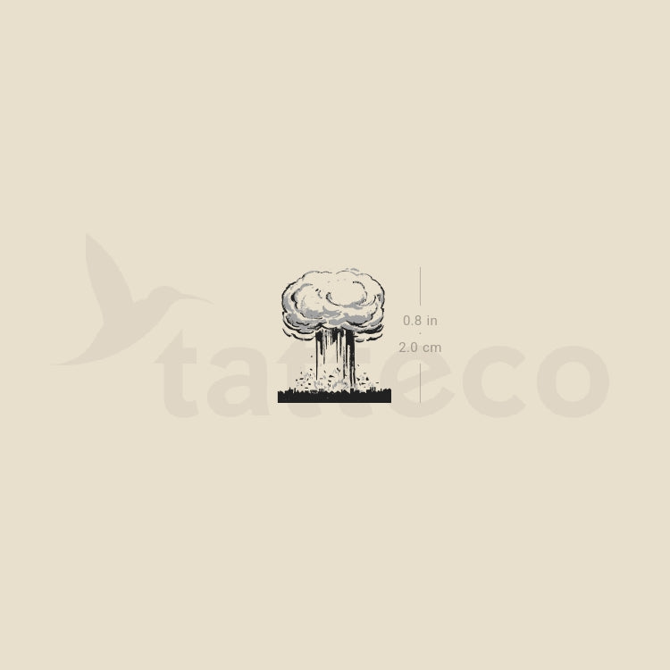Atomic Bomb Mushroom Cloud Temporary Tattoo - Set of 3