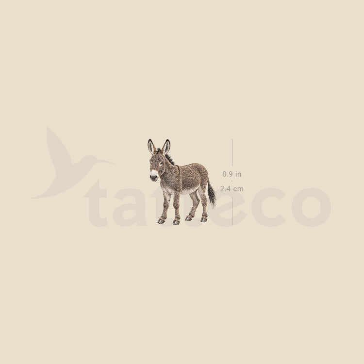 Watercolor Donkey Temporary Tattoo - Set of 3