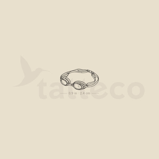 Fine Line Swimming Goggles Temporary Tattoo - Set of 3